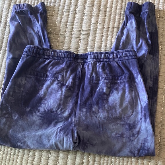 Athleta Blue Tie Dye Fleece Joggers L - Picture 3 of 7